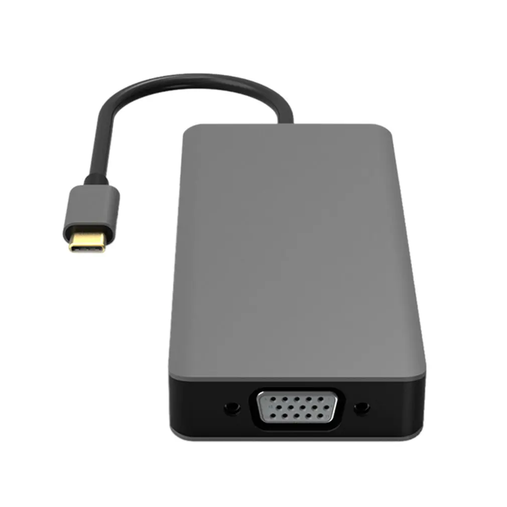 Многофункциональный преобразователь Usb типа C на Hdmi+ Vga с док-станцией+ 3 концентратора для подключения устройств с интерфейсом ype-C