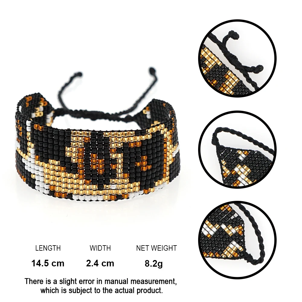 Go2boho MIYUKI браслет Леопард браслеты Delica Leopar Браслеты Mujer Moda женские ювелирные изделия браслет ручной работы для ношения выше локтя тканые подарки