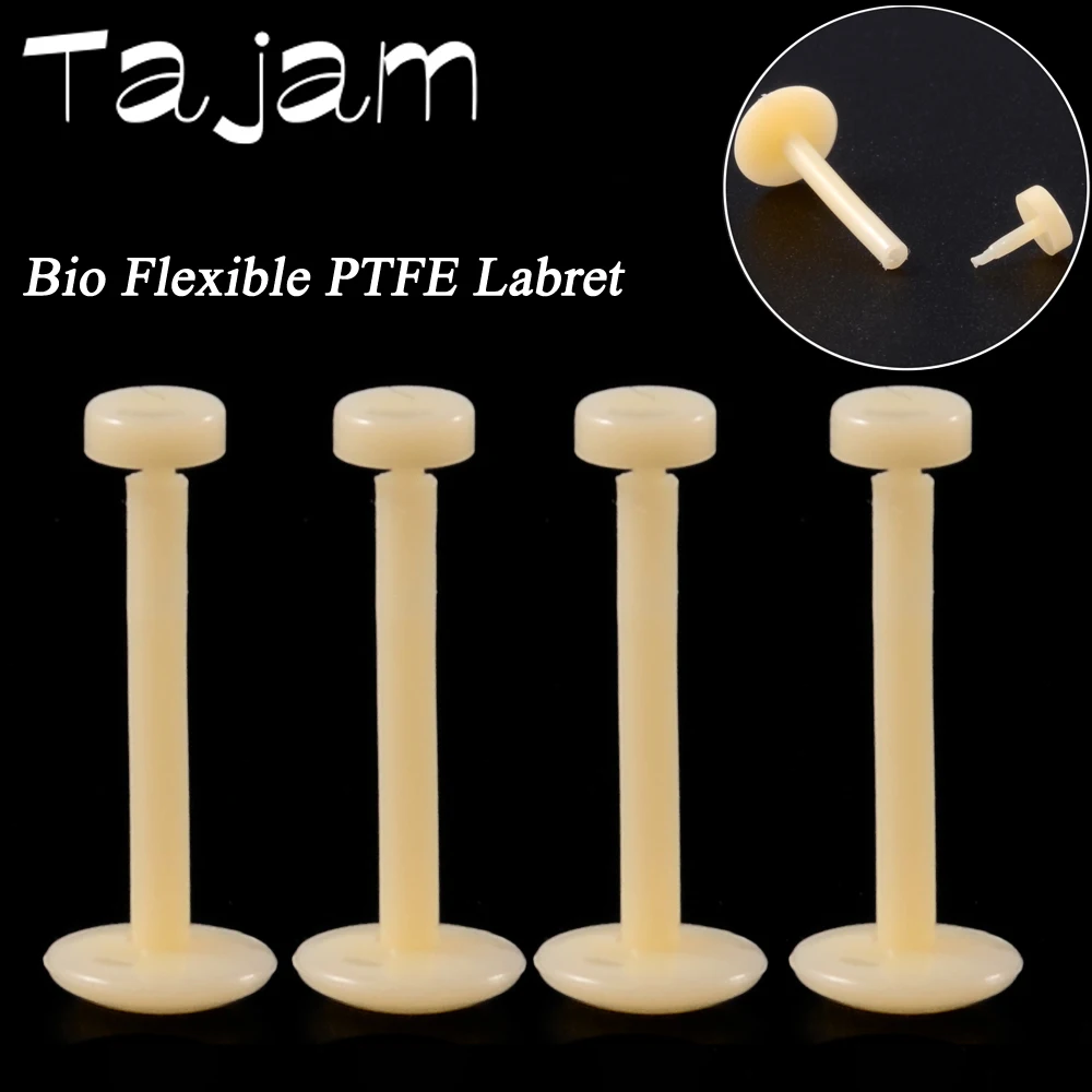 Био гибкий фторопласт Labret Push Fit Pin фиксатор бисера телесный/прозрачный цвет