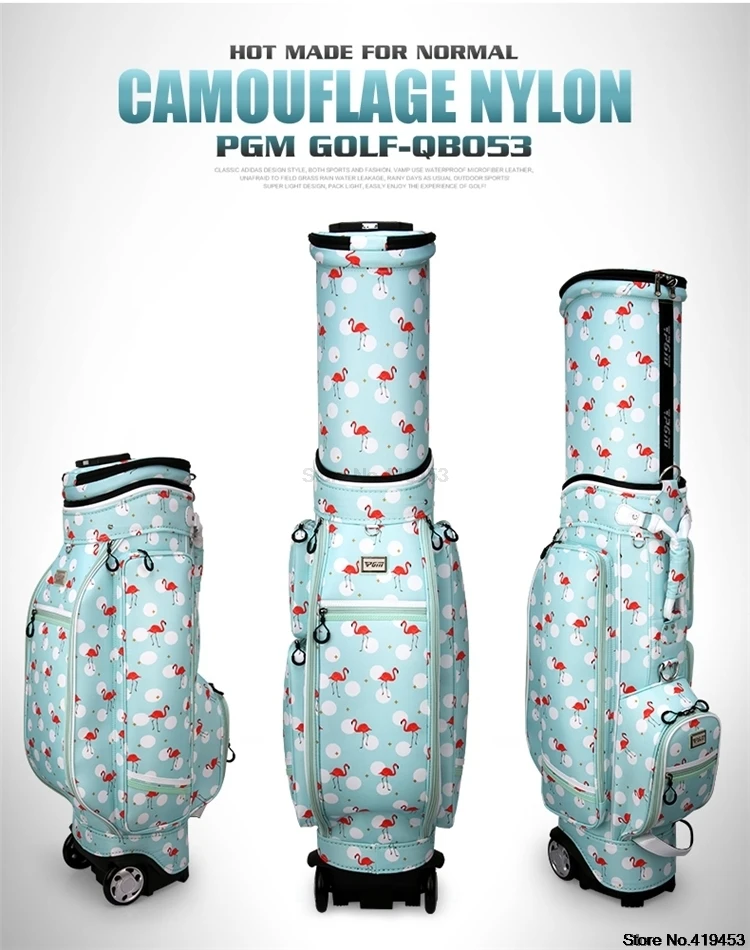 Pgm Golf стандартная сумка, дамские водонепроницаемые сумки для гольфа с принтом, многоцелевые дорожные сумки большой емкости с колесами D0476