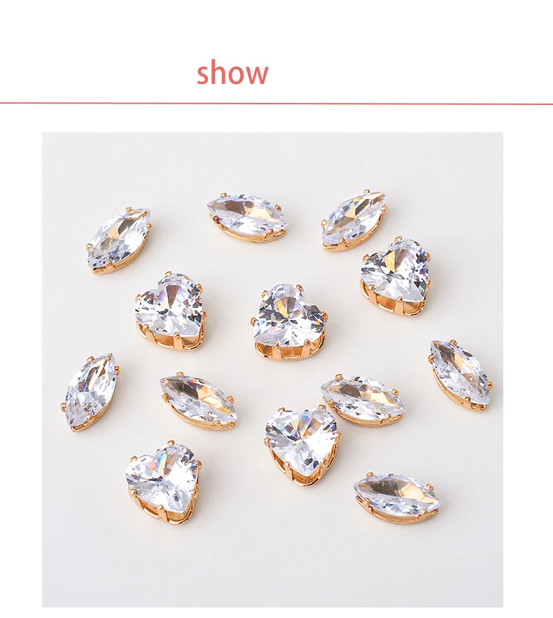 Zircon strass Cubic Zirconia shaped gems Crafts Claws Sewing