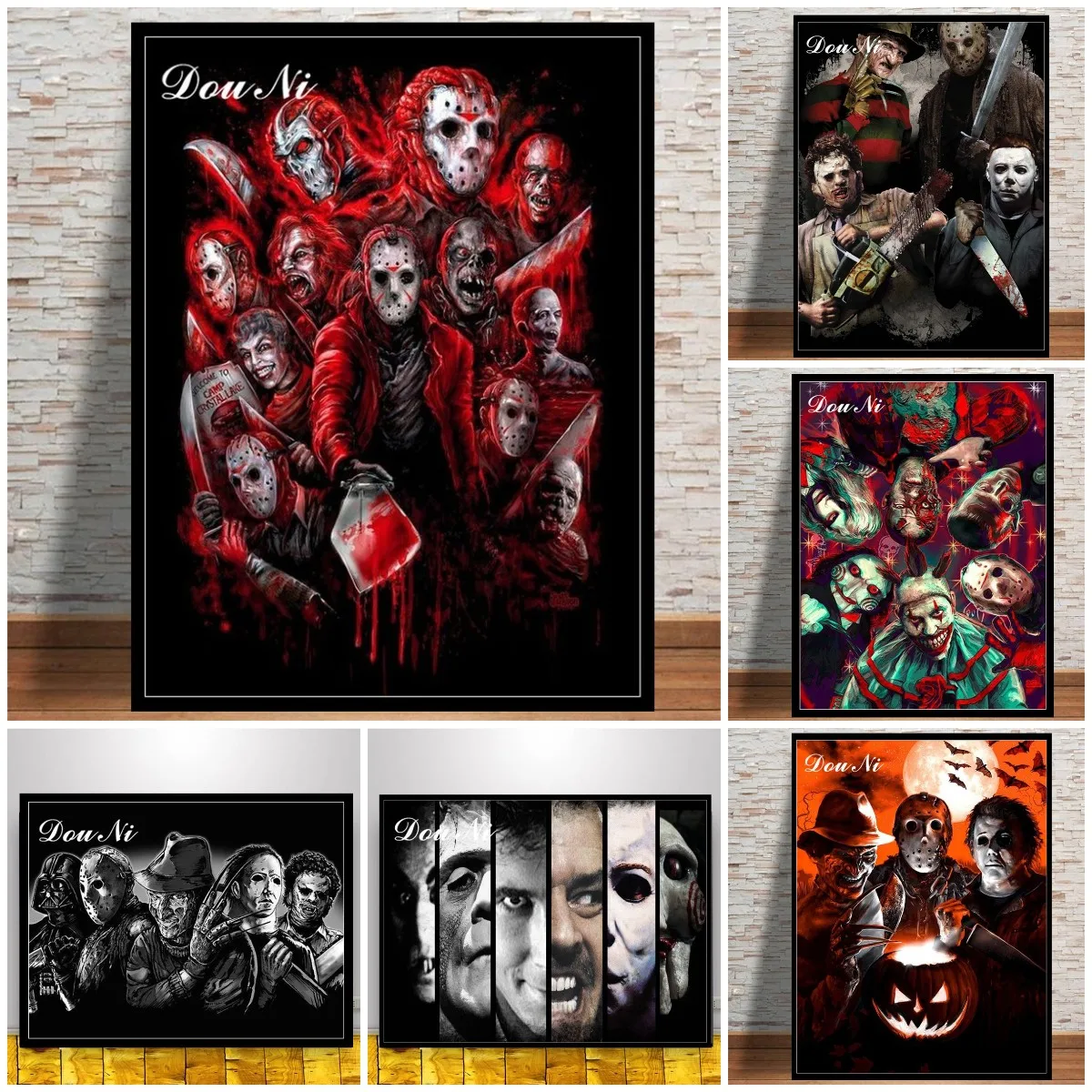 

Full Drill Round/Square Cross Stitch Kits Horror Film Killer Diamond Painting Embroidery Halloween Gifts For Bedroom Decoration