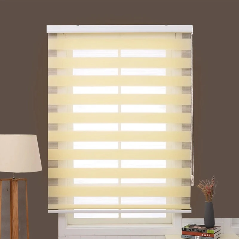 

Zebra Blinds Horizontal Sheer Shades Double Layer Roller Blinds Customized Size Curtains for Living Room