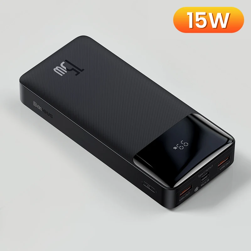 Baseus 30000mAh Power Bank Portable Charger 30000 External Battery PD Fast Charging Pack Powerbank For Phone Xiaomi mi PoverBank usb c power bank Power Bank