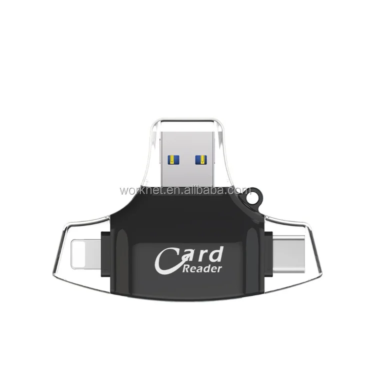 Акция 4 в 1 OTG USB C кард-ридер Micro USB дата-ридер/записывающее устройство для micro SD карты для iphone 11 11 Pro 11 Promax Xs 8 plus
