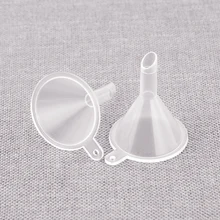 10 piezas transparente Mini embudos pequeñas botellas de plástico cuello de botella herramienta auxiliar de embalaje para difusor de Perfume Mini estrecho fino