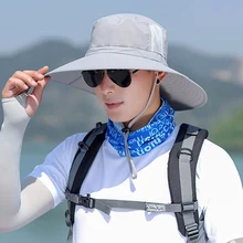 Наружная Кепка шляпа с широкими полями 360 градусов Солнцезащитная ветрозащитная быстросохнущая маска для лица с ушками на шее Рыбацкая Панама