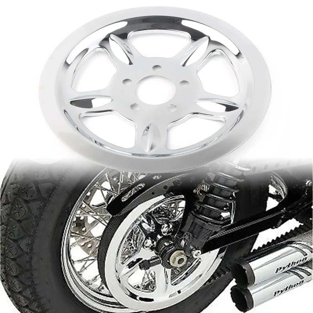 

Motorcycle Aluminum Rear Pulley Cover #1201-0520 For Harley Sportster XL883 XL1200 Replacement Chrome/Black