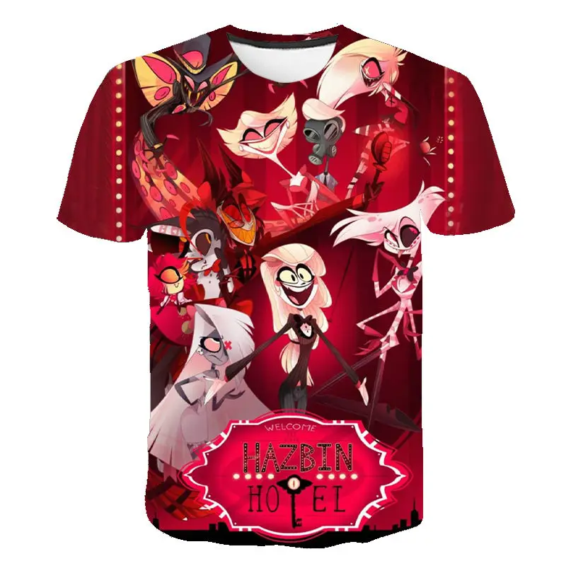 2020 New Anime Hazbin Cosplay Hotel T-Shirt Charlie T Shirt Dust Alastor Vaddie Tee 3D Shirts Halloween Costume for Kids Adult | Мужская