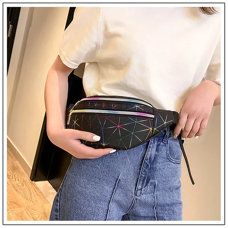 Новые блестки для ногтей Fanny Pack Feminina Тонкий блестящий неоновый поясной мешок ПВХ водонепроницаемая поясная дорожная сумка Хип сумки для женщин девочек