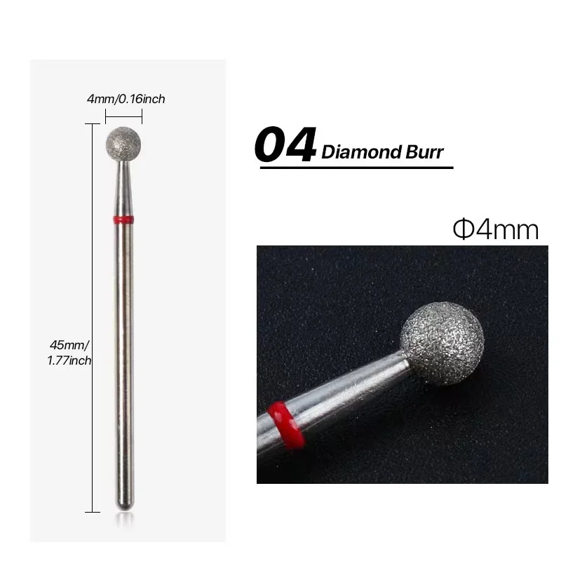 5 Pcs Diamond Milling Cutters For Manicure Carbide Nail Drill Bits Removing Dead Skin On The Edge Of The Nail Tool 5