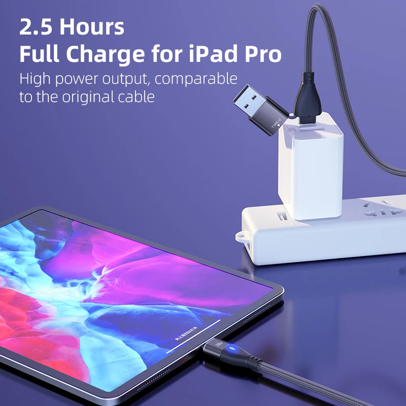AUFU 6 in 1 60W PD Fast Charger Cable USB C To Type C Micro Magnetic Data Cables for iPhone Charging Wire for Macbook laptop