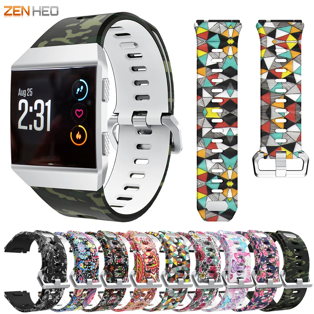 Pattern Silicone Strap For Fitbit Ionic Smart Watch Band Replacement Watchband Bracelet |