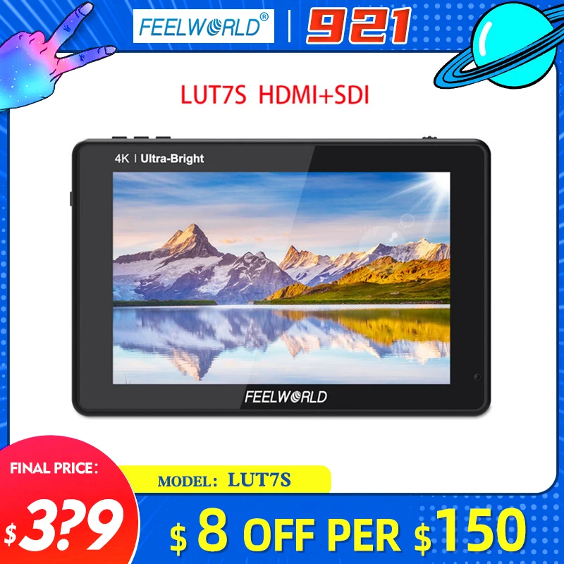 7 дюймовый 3G SDI 4KHDMI 2200nits 3D LUT сенсорный экран для цифровой зеркальной камеры