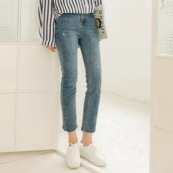 

High-waisted Jeans Women Ankle Pencil Pants Korean Skinny Pants