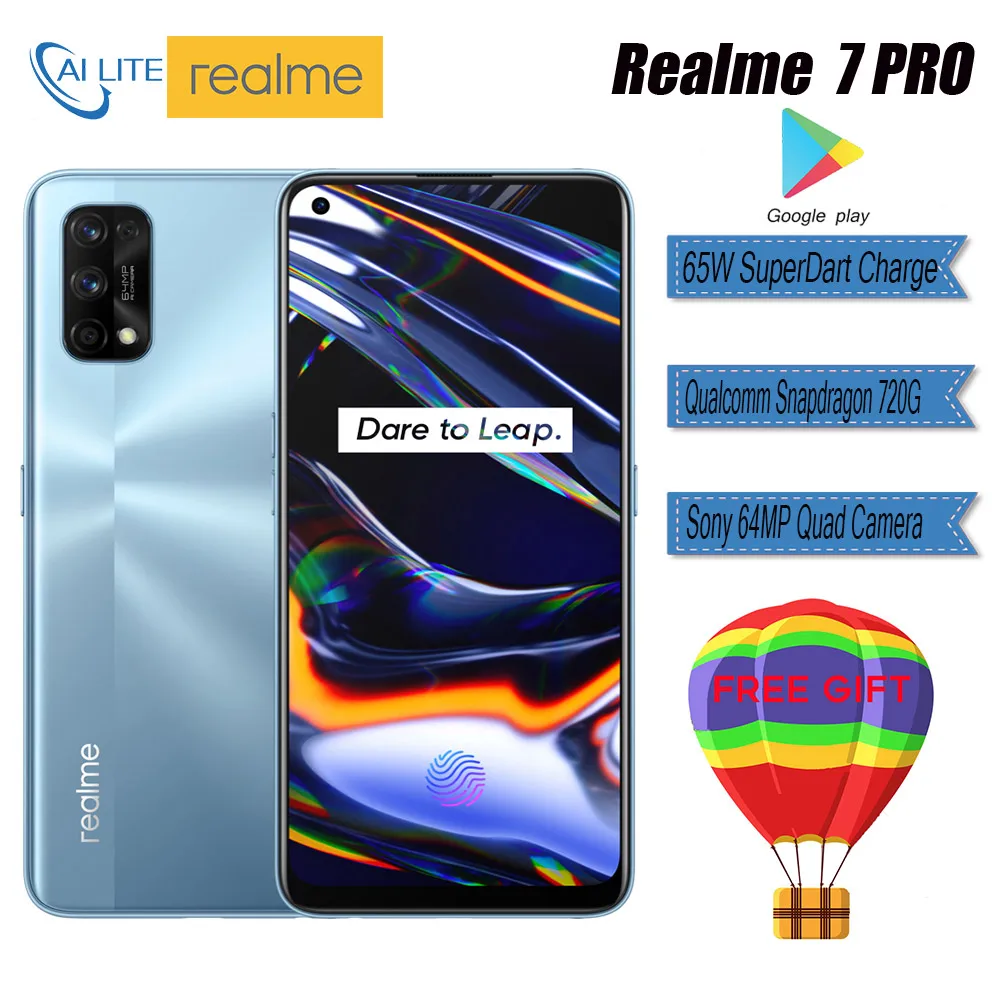 Realme Snapdragon 720G Quadra Camera 64-Mp Google 128gb LTE/WCDMA/GSM/CDMA Nfc Adaptive Fast Charge