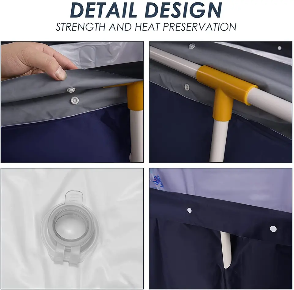 Vasca Da Bagno Pieghevole Per Adulti - Portatile Con Rubinetto E Sacchetti - Foto 6