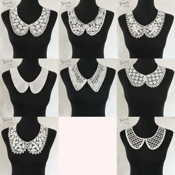 

New arrive White U shape Lace Collar Embroidered Applique Neckline Lace Collar Embellishments Trims Wedding Dress Accessories