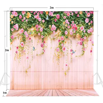 

Andoer 2*3m/6.6 * 9.8ft Large Photography Backdrop Background Flower Wood Pattern for Photo Video Studio