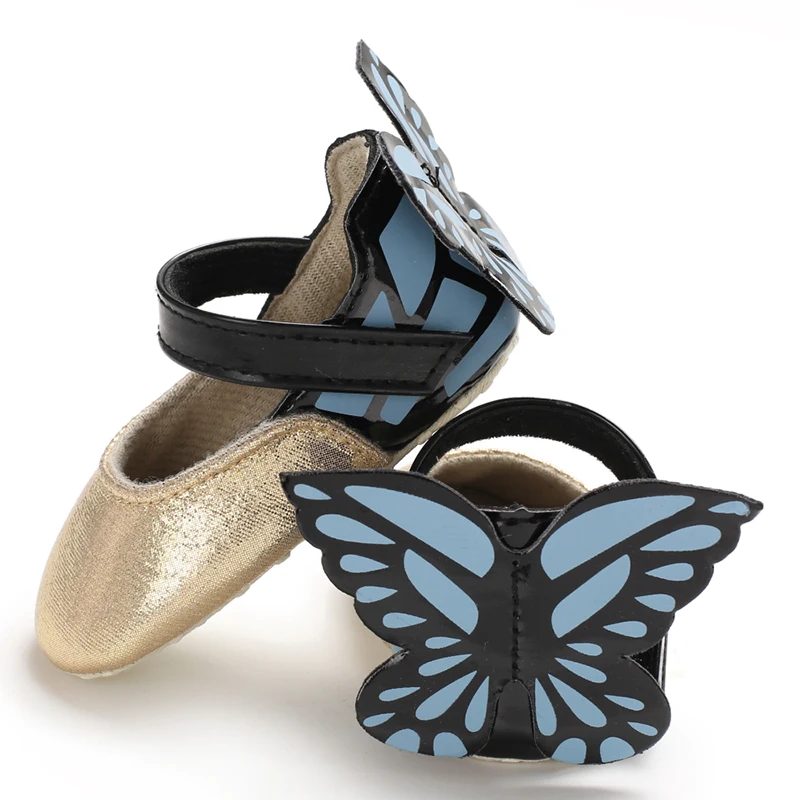 Модная детская обувь для маленьких девочек Детская кроватка обувь для ползунков с мягкой подошвой-бабочкой