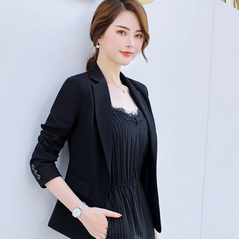 

Black And White with Pattern Suit Women's 2019 New Style Fashion Short Business Short-height Simple Small Suit Coat Women's Spri