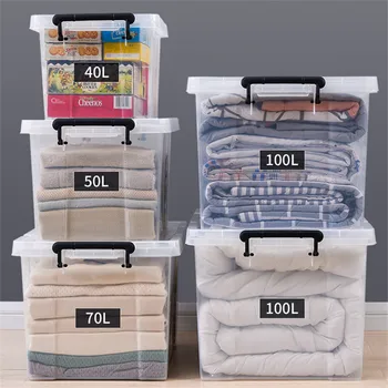 

Storage Box Portable Clothes Organizer Home Storage Box Quilt Storage Container Transparent Thickened Storage Box