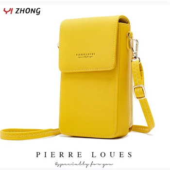 

YIZHONG Leather Luxury Handbags Women Bags Designer Cell Phone Pocket Card Shoulder Bag Crossbody Bags for Women Female Purses