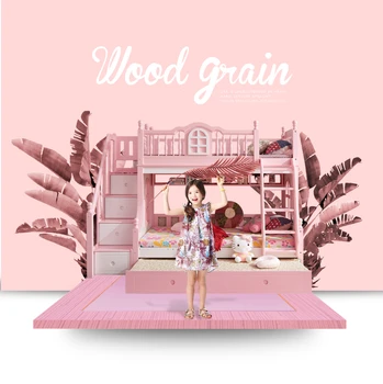 

Foshan modern oak wood children 3 foors bed with stairs bunk beds kids bedroom furniture sets for boys & girls
