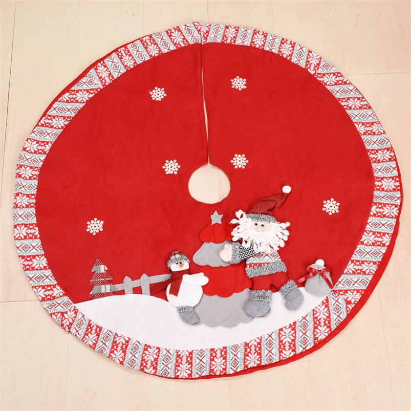 

90cm Plus Christmas Tree Skirts Cloth Christmas tree carpet Natal Party Decoration New Year tree Ornament adornos de navidad
