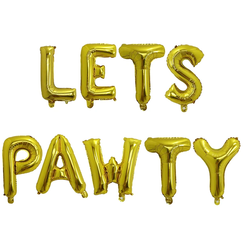 Фольгированные воздушные шары милая надпись Let PAWTY вечерние праздничный шар