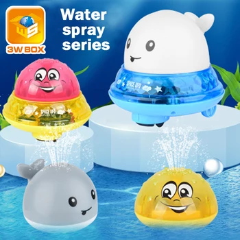 

3WBOX Funny Infant Bath Toys Baby Electric Induction Sprinkler Ball whale with Light Music Children Water Play Ball Bathing Kids