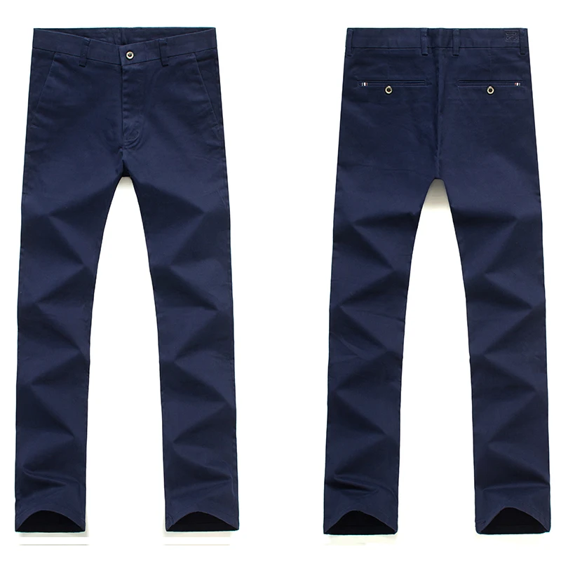 Spring Summer Men Cotton Casual Classic Dress Pants Business Stretch Straight Fit Khaki Formal Trousers Male Long Pant Work