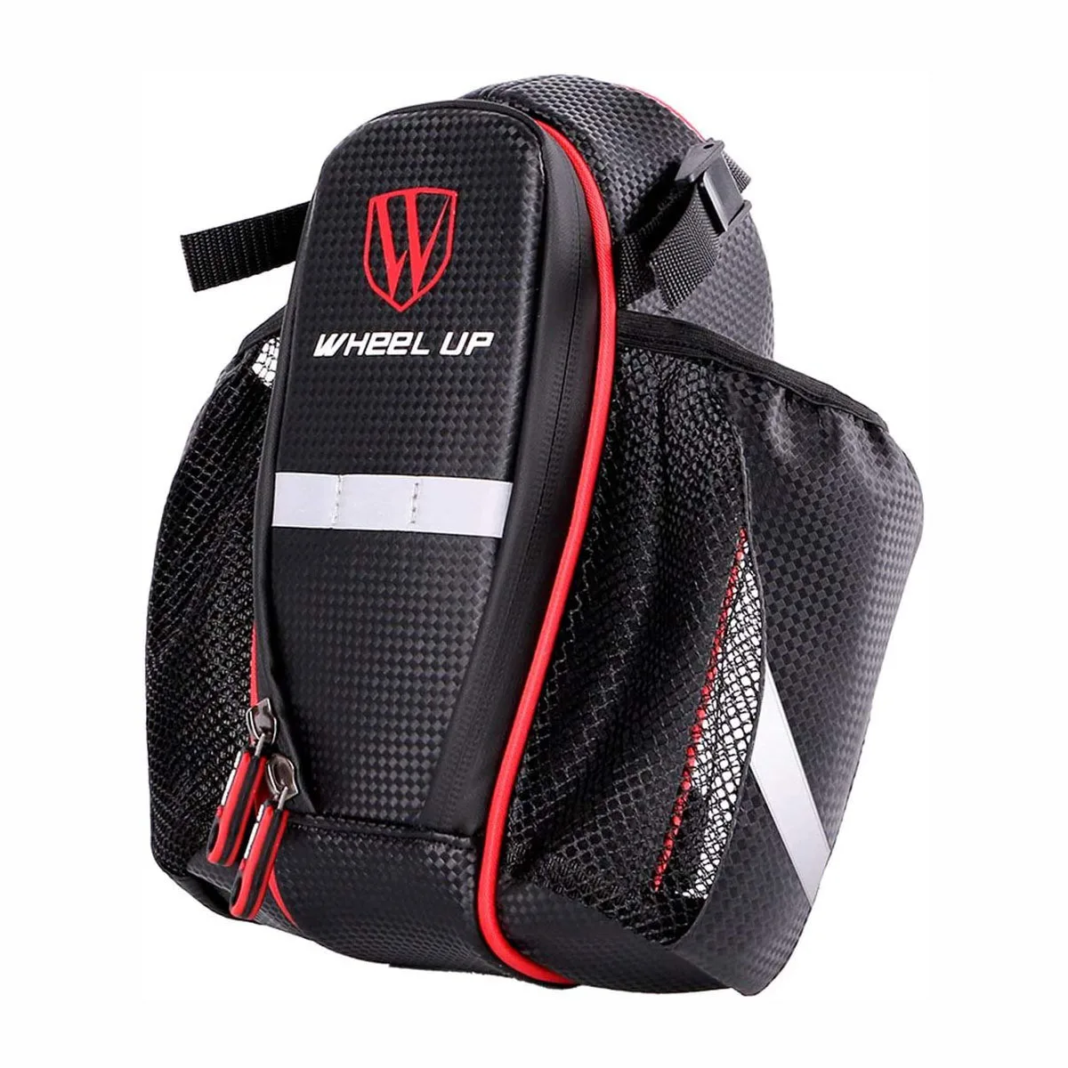 

Bike Saddle Bag Waterproof Bicycle Seat Bag Large with Double Bottle Pouch Holder and Reflective Strip for MTB Road Folding Cycl