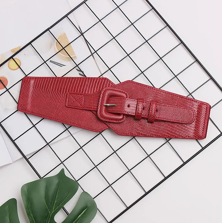 red GCC2452 XITAO/Винтажные модные матерчатые пояса из искусственной кожи; женские элегантные пояса с эластичной резинкой на талии; коллекция года; сезон осень-зима; маленькие и свежие широкие пояса; GCC2452 - Цвет: red GCC2452