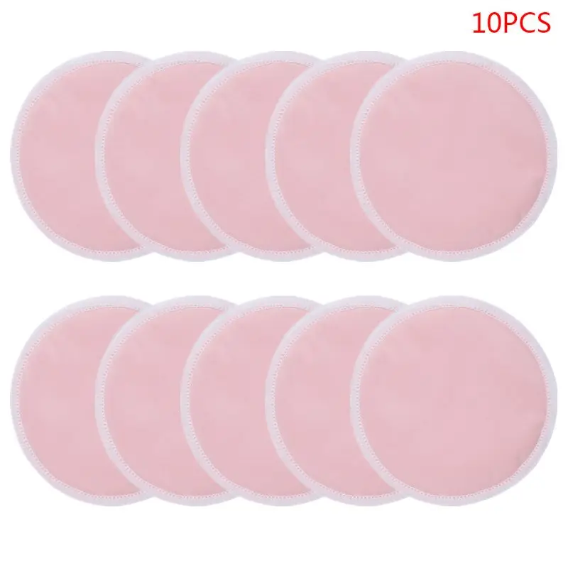 10 Pcs Reusable Breast Pads Washable Waterproof Bamboo Fiber Breastfeeding Nursing Pads