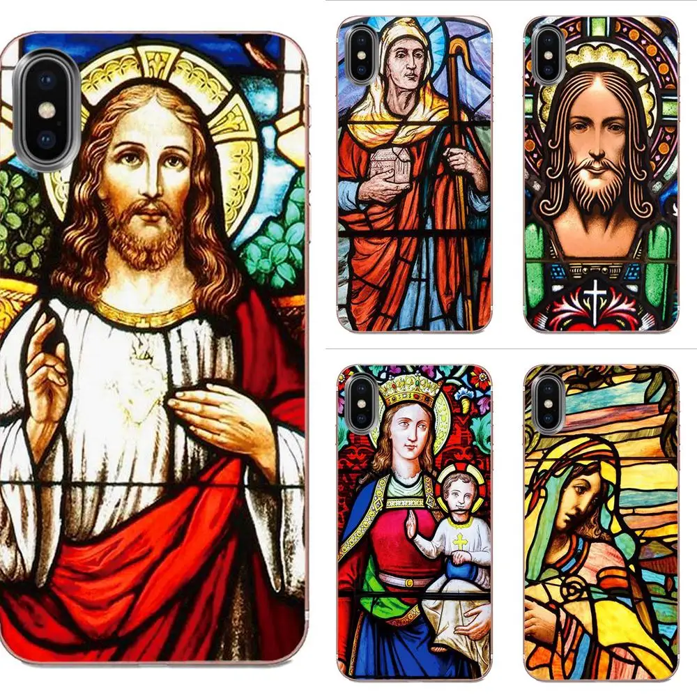 Чехол с Иисусом из витражного стекла для Samsung Galaxy Note 8 9 10 Pro S4 S5 S6 S7 S8 S9 S10 S11 S11E S20 Edge
