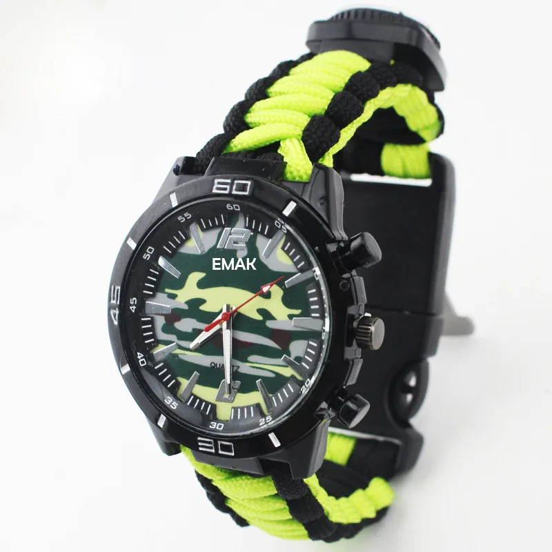 

Glorious Outdoor Mountain Climbing Camping Multi-functional Watch Ring Seven Core Umbrella Rope Hand-woven Watch Band Firestone