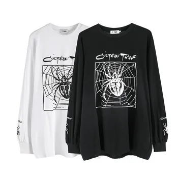 

Men Long Sleeve Spider Graphic T Shirt Oversized Tees Men Hip Hop Streetwear 2020 Trending Products Mens Clothing Tops