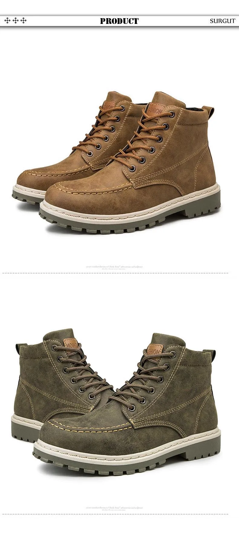 SURGUT/Брендовые мужские ботильоны; сезон осень-зима; мужская повседневная обувь; модель года; водонепроницаемые зимние ботинки для мужчин; теплая короткая плюшевая обувь для взрослых