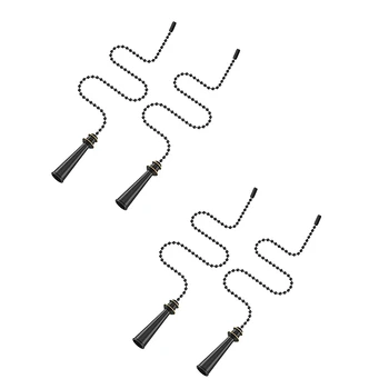 

4 Pcs Ceiling Fan Pull Chains Pendant Pull Chain Extension Ceiling Fan Chain Extender with Oil Rubbed Bronze Finish