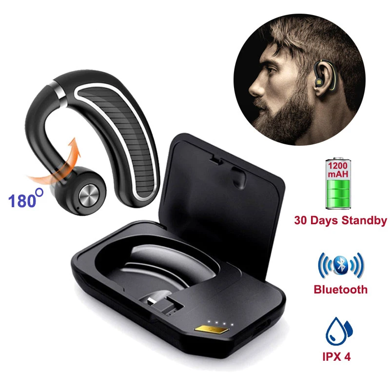 BT14 бизнес беспроводные наушники Bluetooth встроенный аккумулятор 300 мАч чехол