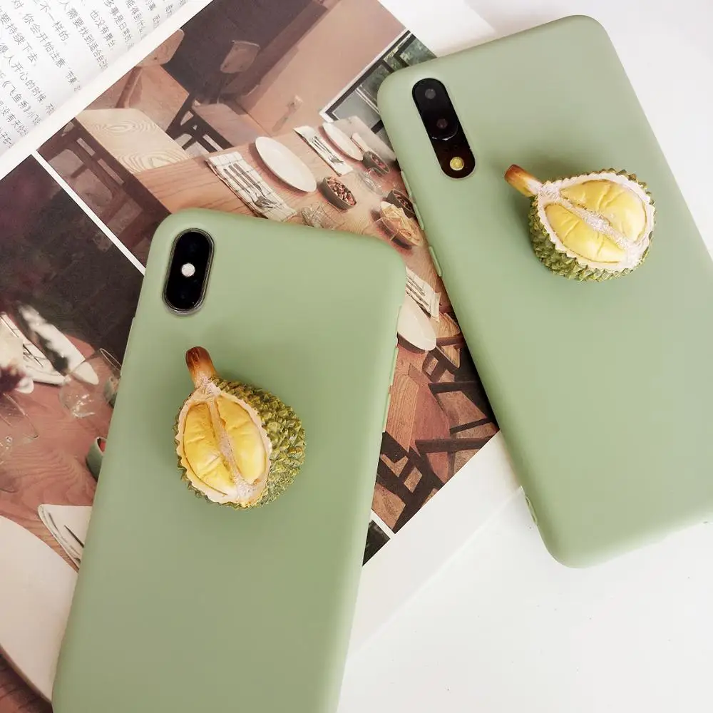 

Cute Fashion 3D Durian Soft Silicone Protective Case Ultrathin Smart Phone Cover For Iphone 6 6S Plus 7 8 Plus X XS XR XSMAX