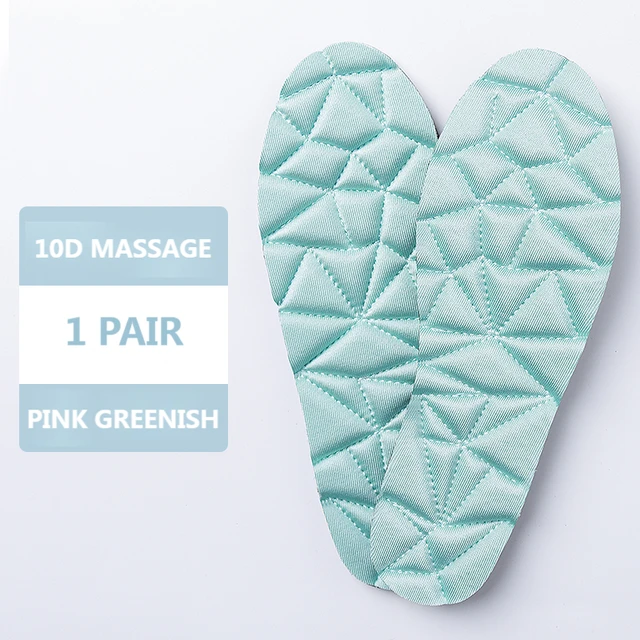 2022 New Memory Foam Orthopedic Insoles For Shoes Women Men Flat Feet Arch Support Massage Plantar Fasciitis Sports Pad Insole PINK GREENISH