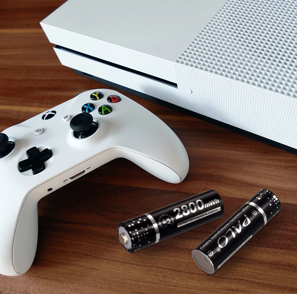 PALO 1.5V AA Li-ion Rechargeable Batteries+1.5v AAA Li-ion Rechargeable Batteries with LCD Smart 1.5V Lithium Battery Charger