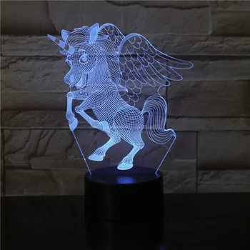 

The Unicorn 2019 Hot Selling Unique 3D Lamp Animal Cute Decorative for Indoor Fast Delivery Battery Powered Led Night Light Lamp