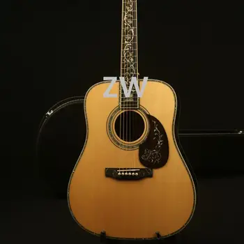 

Handmade 41In Deluxe limited Edition Electric Acoustic Guitar D Style Solid Top&backBone Nut &Saddles Fishman 101 Grover Tuner