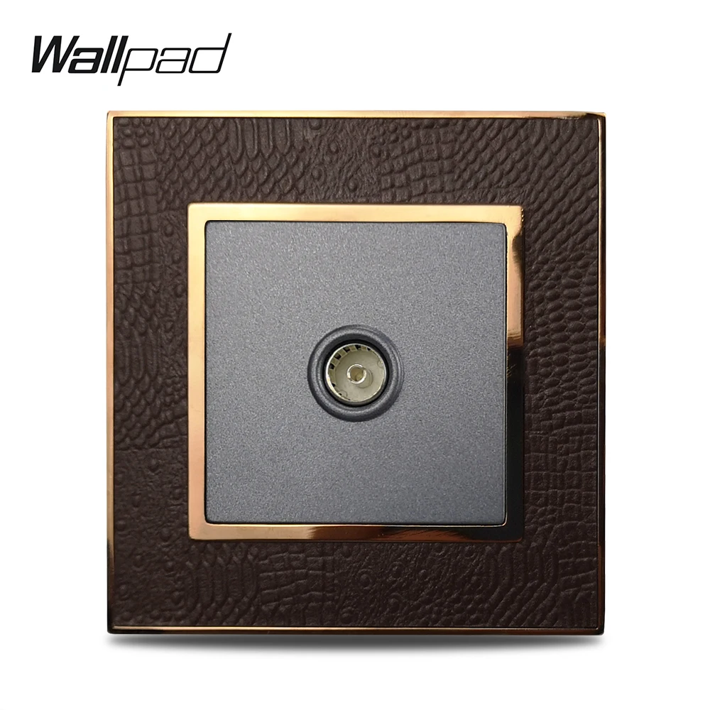 

Wallpad L1 TV Television Wall Socket Outlet Leather Panel Gold Frame