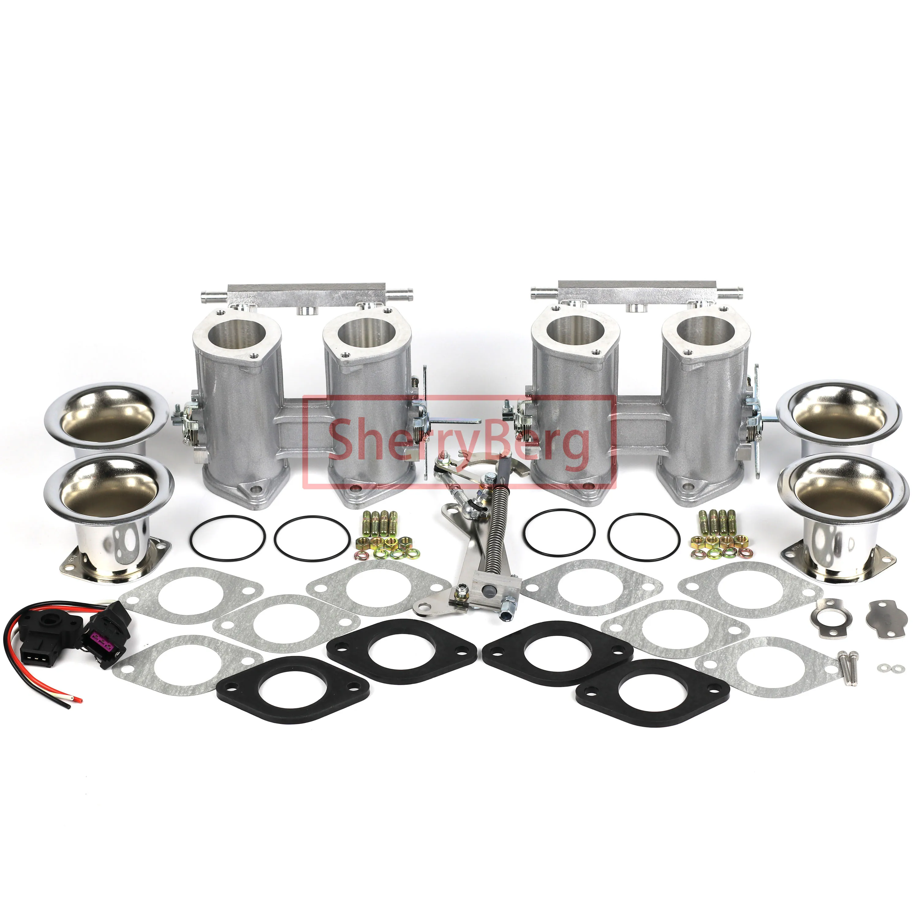 US $397.59 SherryBerg 40Dcoe 40 Dcoe 40mm EMPI Twin 40mm Throttle Bodies LinkageTPS Air Horns For WeberDellortoSolex DCOEDHLA Carb