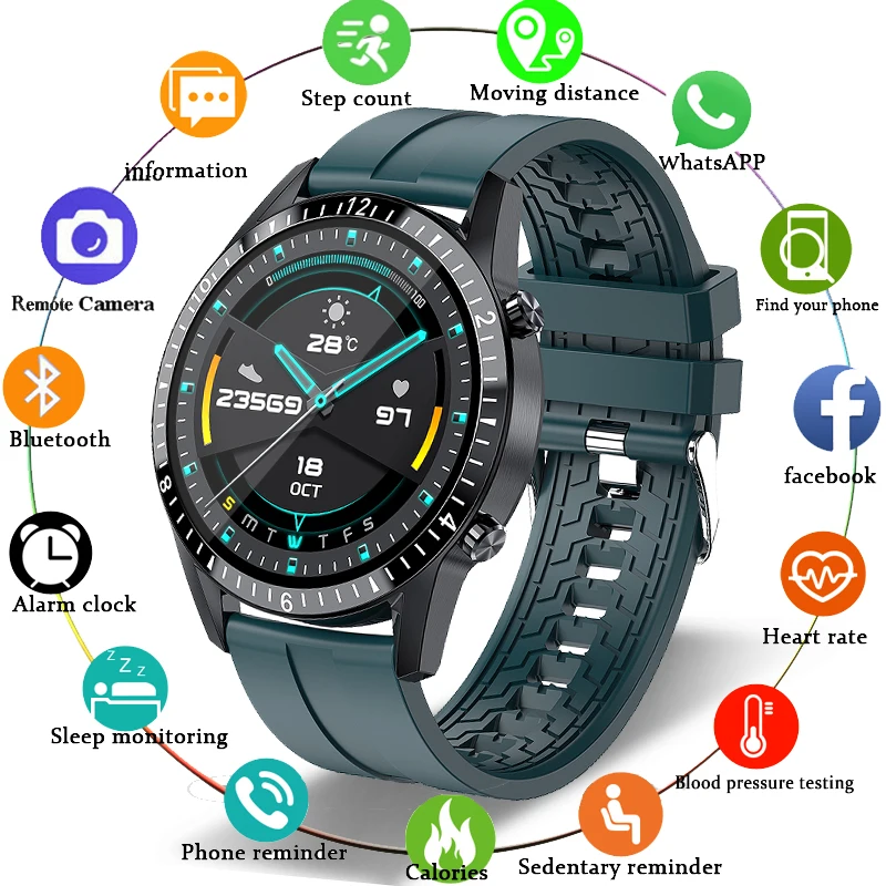 LIGE 2020 новые полноразмерные мужские Смарт-часы с сенсорным экраном IP67