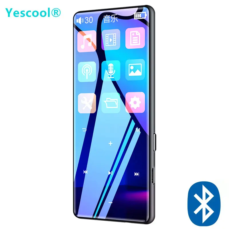 Black with Bluetooth Yescool X10 MP3 Walkman MP4 Автомобильный видео плеер 16 Гб сенсорный экран Bluetooth радио fm воспроизводитель диктофон картинка электронная книга ридер - Цвет: Black with Bluetooth